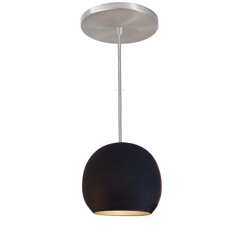 Clay 1 - Light Pendant, Brushed Nickel, Matte Black, 4" H x 5" W x 5" D