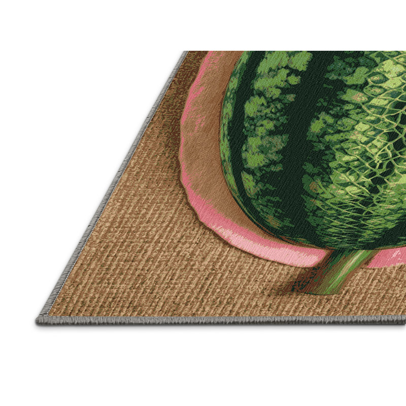  Tapis lavable Crenshaw Melon, Carré 7 pi