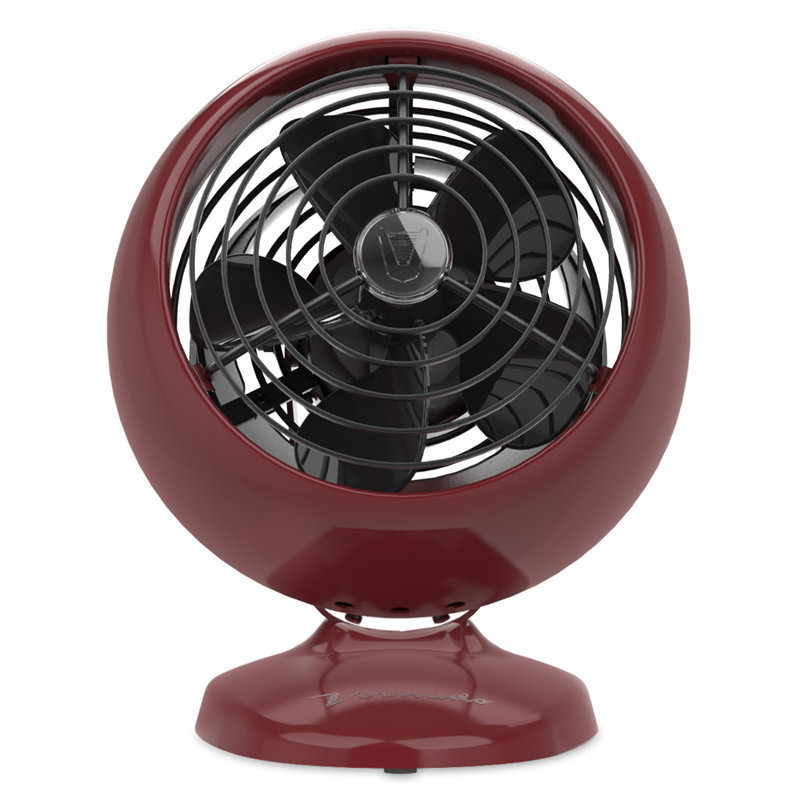 Timeless VFAN Mini Classic Personal Vintage Air Circulator Fan, Claret