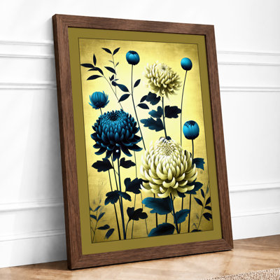 Teal Study Botanical 1 Piece Single Picture Frame Wall Art