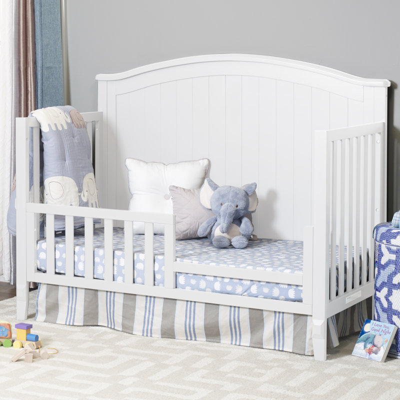 White Pinewood 4-in-1 Convertible Crib with Non-Toxic Finish