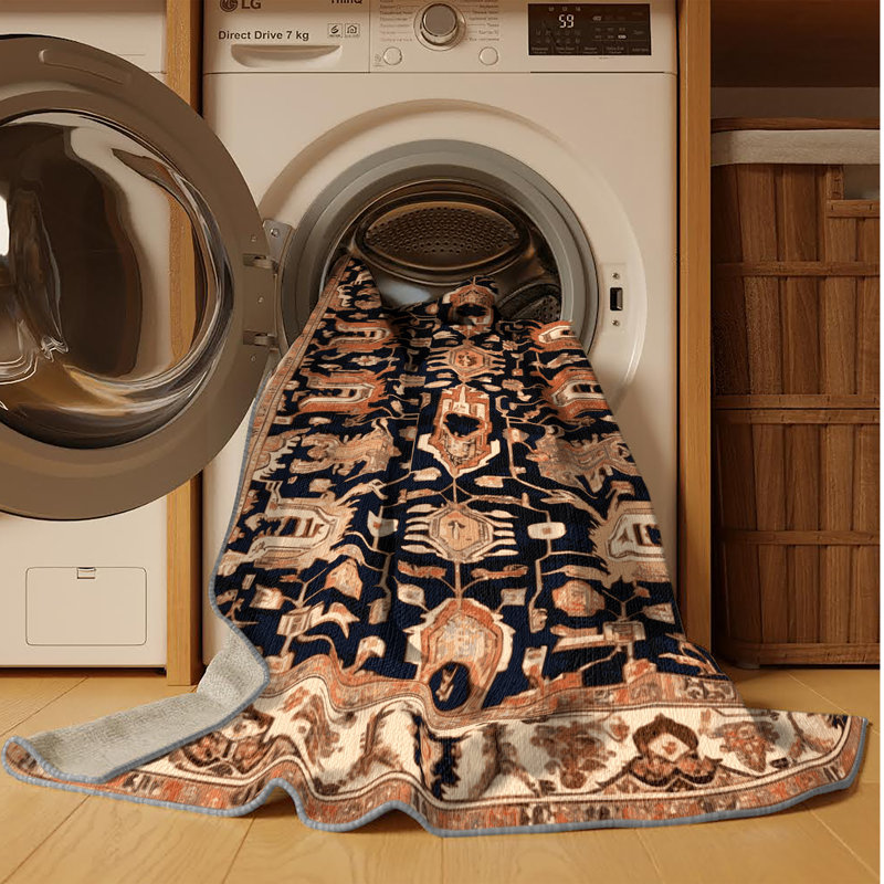 Tapis brun lavable à la machine, Rectangulaire 2 pi x 3 pi