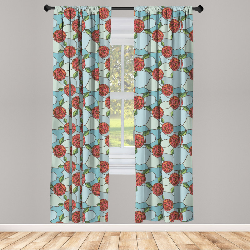 Panneau coulissant floral semi-diaphane avec passe-tringle, 28 po x 84 po