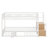 Twin Floor Bunk Bed With Storage Ladder And Guardrails-2109477782