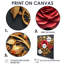 Rose rouge ornementale or - impression d'art mural rose-104687390-104687392