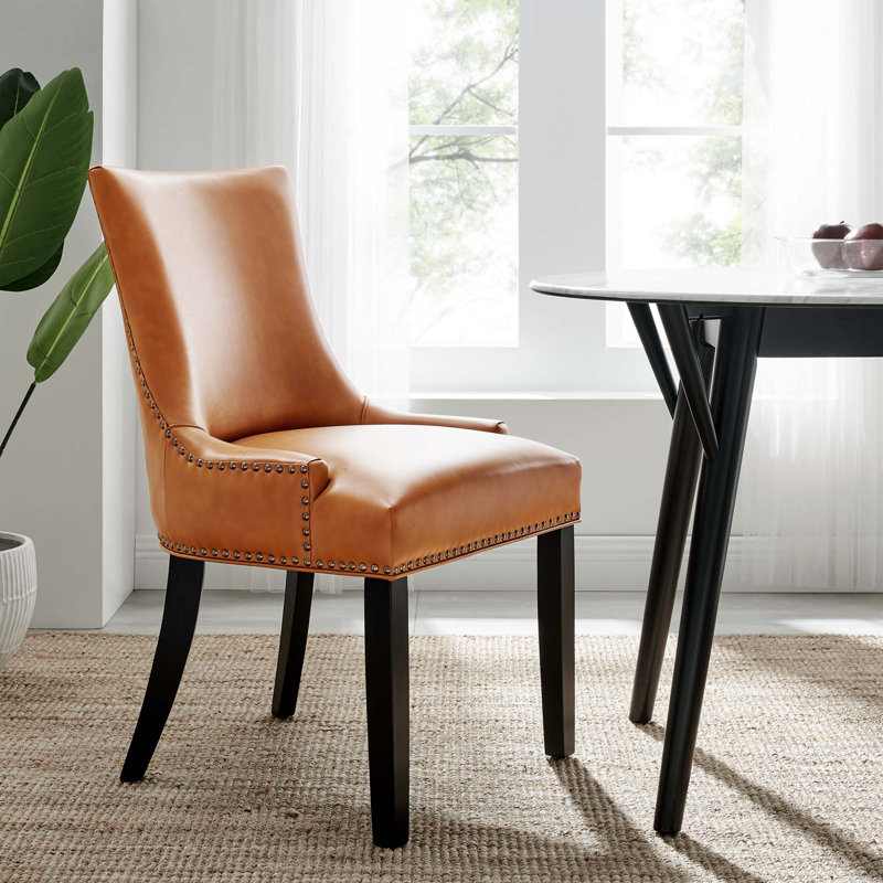 Chaise en cuir Marquis, Brun clair, 1