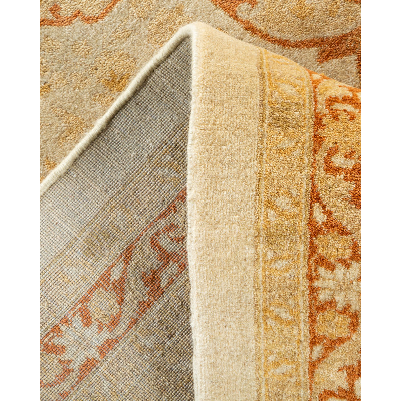 Tapis unique en laine noué à la main 8 pi 10 po x 11 pi 9 po Verdena Mogul