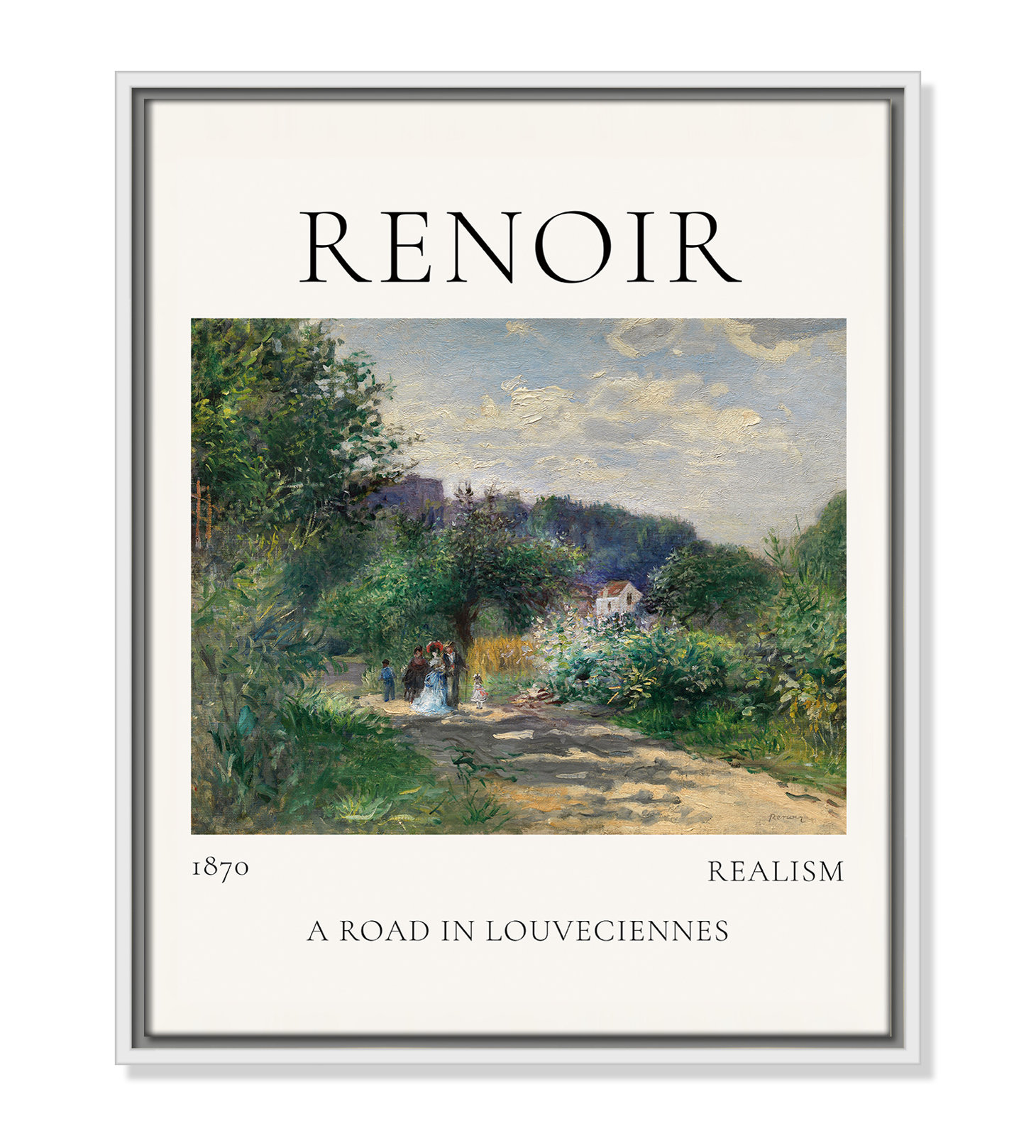 Rocchetto "A Road in Louveciennes" Print, White Floater Frame, No, 21.5" H x 17.5" W x 2" D