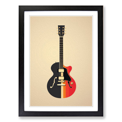 Guitar Minimalism No.2 - Single Picture Frame Print on Wood