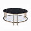 Table basse ACME Abisha, plateau en pierre frittée et finition champagne