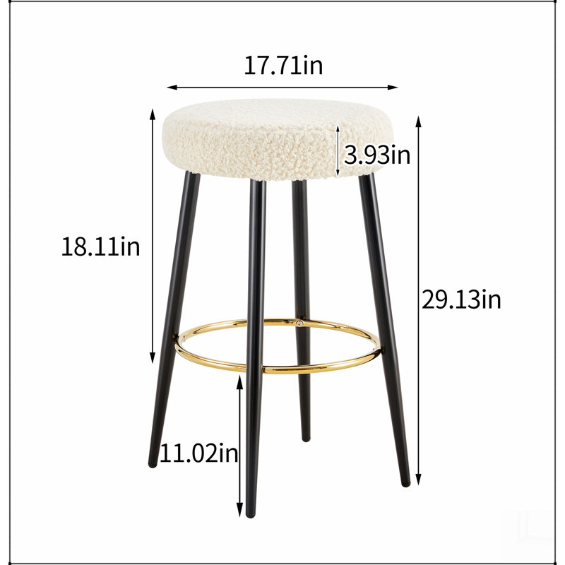 Ensemble de 2 tabourets de bar à hauteur de comptoir revêtus de polyuréthane