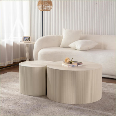 Table basse fabriquée à la main en forme d'olive avec piédestal robuste pour le salon, facile à assembler et amp; Options multicolores