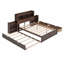 Lit plateforme double avec tablettes coulissantes-1483605369
