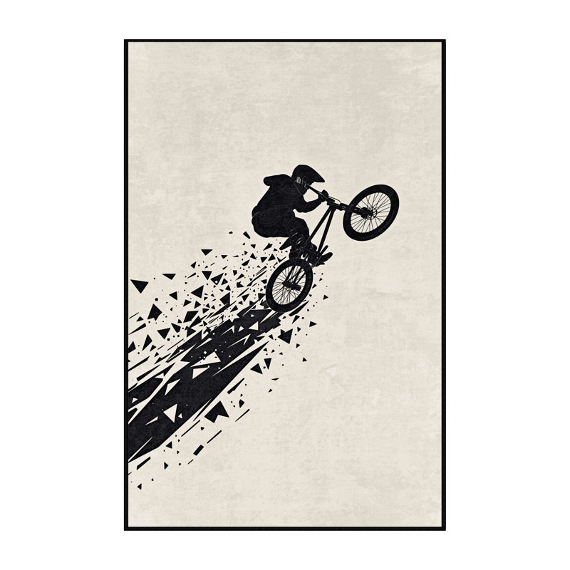 Tapis géométrique beige lavable à la machine Hubbard Bmx Trick Jump, 4 x 6