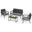 Ensemble de conversation pour patio 4 pièces avec coussins et structure en osier Maryville-1660499222