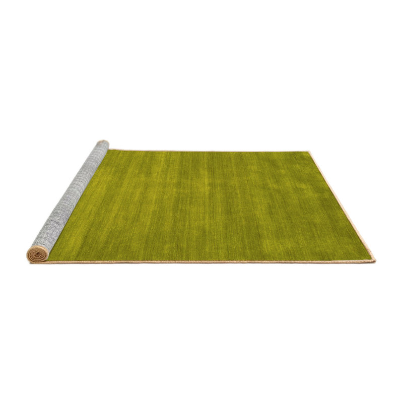 Tapis contemporains jaunes 84 lavables à la machine, Carré 8 pi