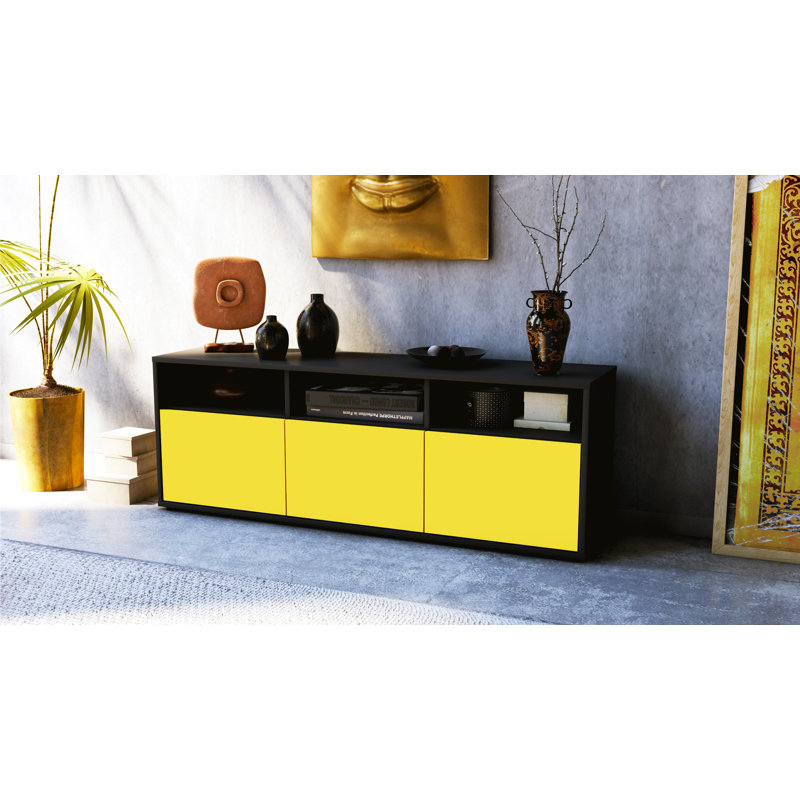 Wylie TV Stand, Yellow / Matte Anthracite