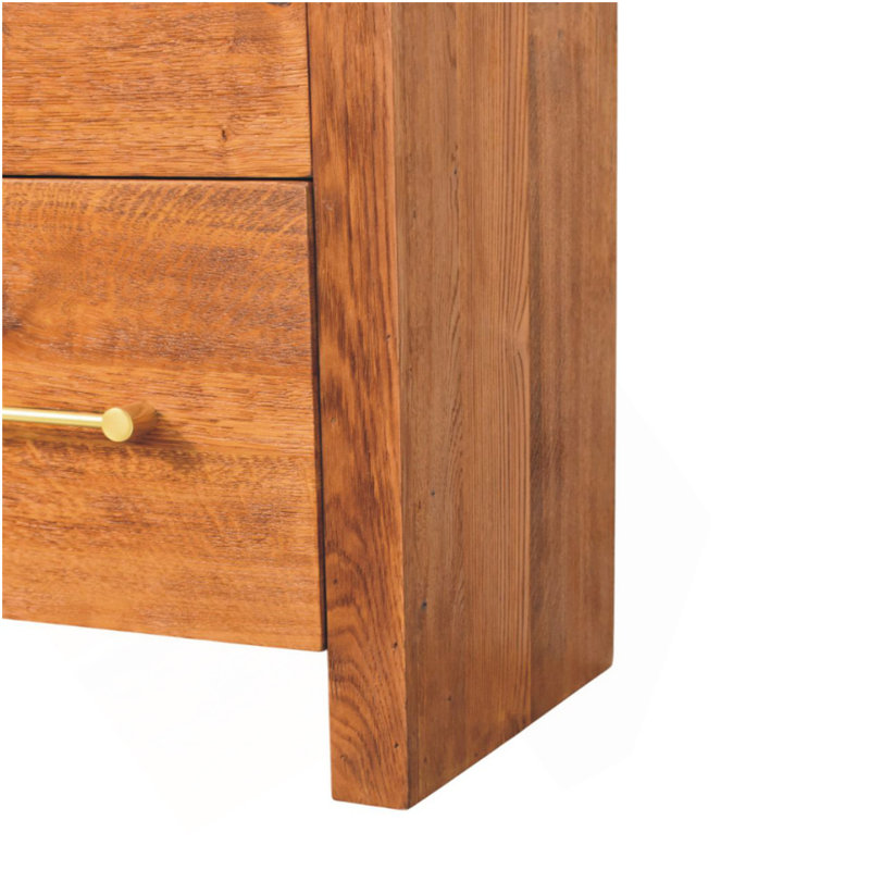 Commode 4 tiroirs Oakline en bois massif, brun, 4 tiroirs, Marron clair