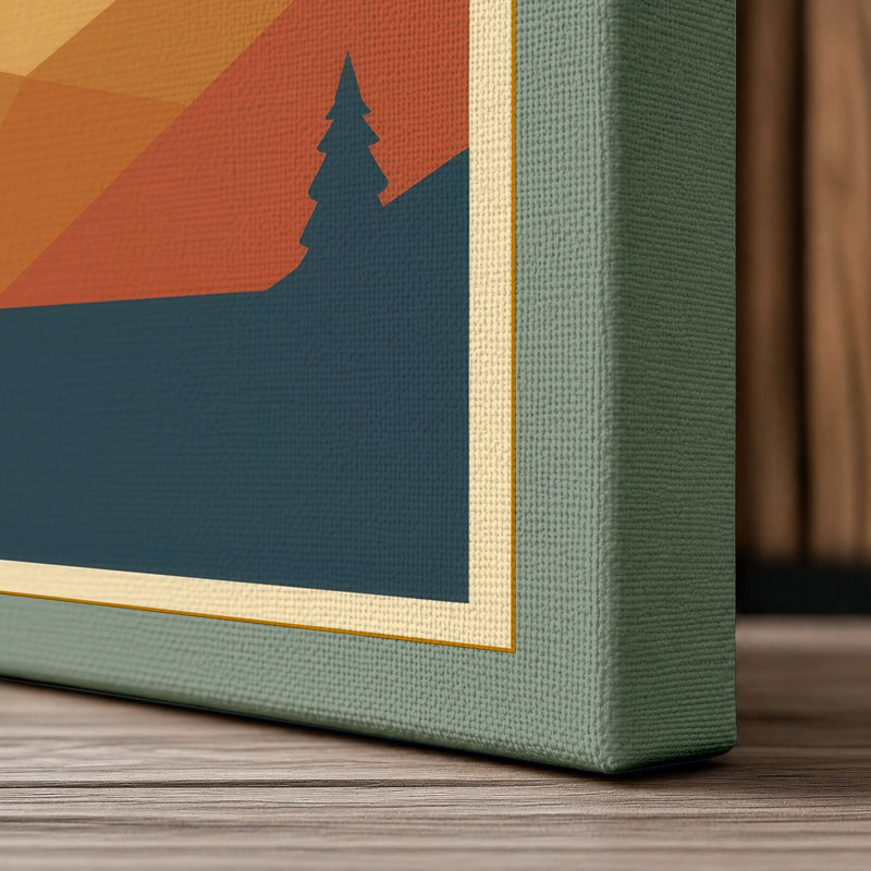 Balloon Over Mountains Mid-Century - Wrapped Canvas, 18x12 - 45.7 x 30.5 cm, Sage Border