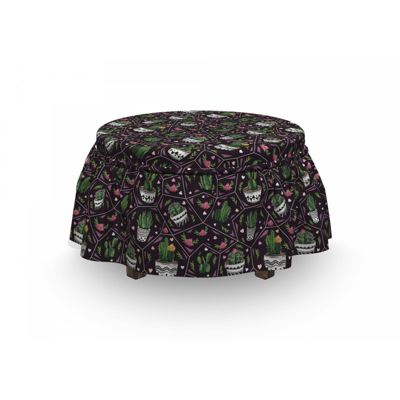 Housse pour repose-pieds floral succulent plantes