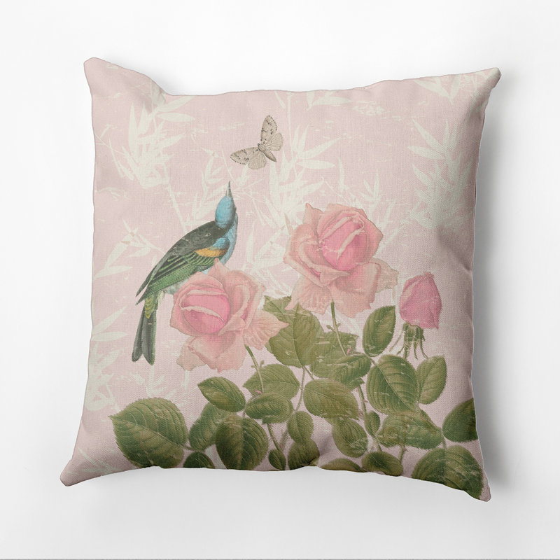 Housse et insert d'oreiller carré, H 26 po x l 26 po, Rose