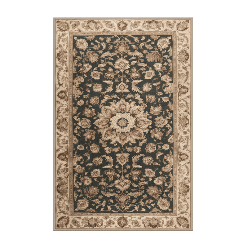 Machine Washable Persian Brown Area Rug, Rectangle 8' x 12'