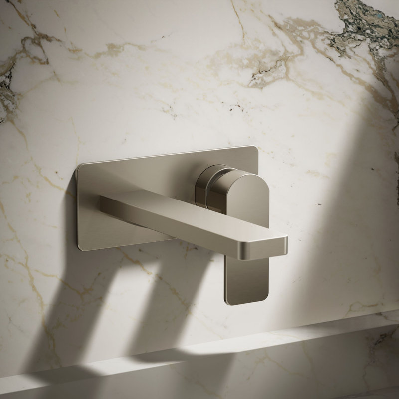 Parallel Wall-Mount Single-Handle Bathroom Sink Faucet, Vibrant Brushed Nickel