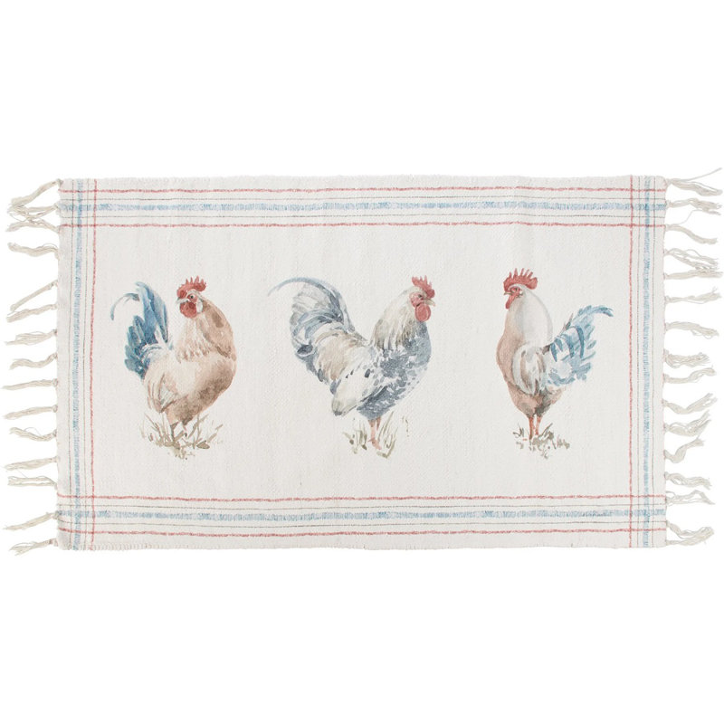  Rooster Trio Rug- Indoor/Outdoor