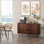 Cabinets with 2 Cupboards, 3 Drawers, Adjustable Shelves - Rustic Walnut Brown 50"W | Rustic/Lodge | Living Room