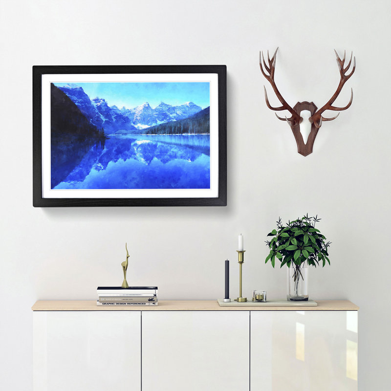 Moraine Lake in Banff Canada - Picture Frame Graphic Art Print, Black Framed, 33cm H x 45cm W x 2cm D