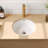 DeerValley 16" x 16" White Ceramic Round Undermount Bathroom Sink with Overflow
