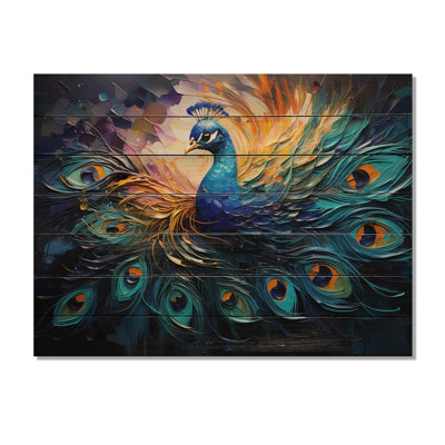 Peacock Feather Drips II sur impression sur bois