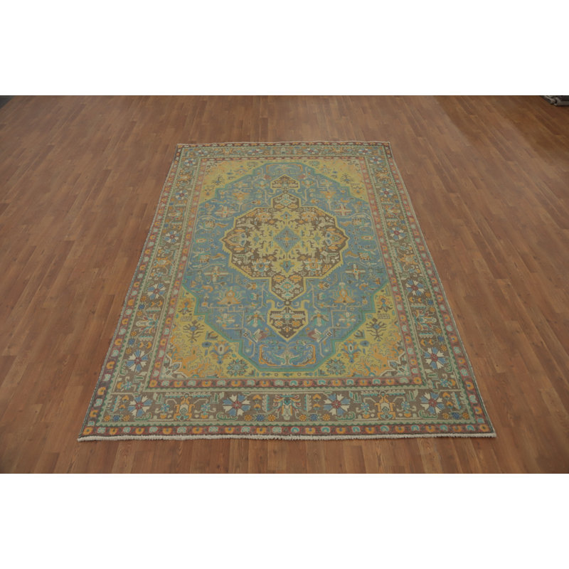 Tapis traditionnel bleu fait à la main 6 x 10