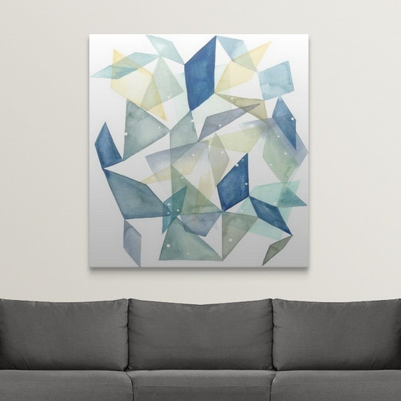 « ii », reproduction d’impression dépilée Geometric Jewel Abstract, H 48 po x l 45 po x P 1,5 po, Toile