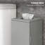 Petite armoire de coin de salle de bain grise - Organisateur de rangement mince pour papier hygiénique et shampooing