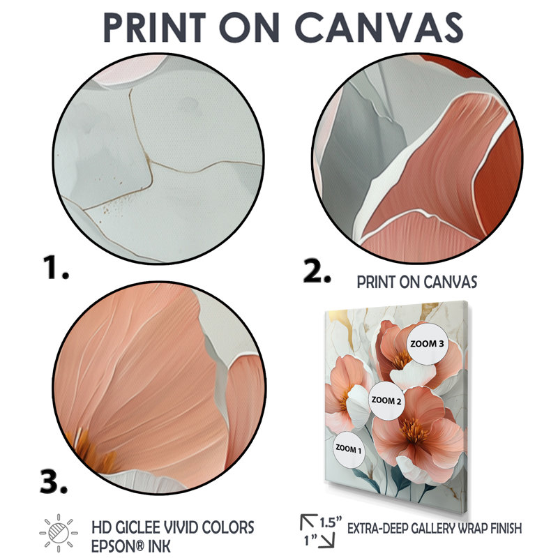 Beale - Floral Canvas Prints, H 40 po x l 30 po, Noir, noir, noir, noir, Reproduction encadrée sans passe-partout