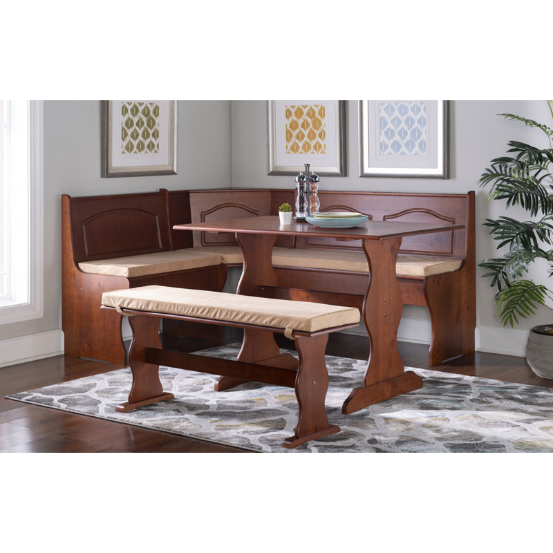 Ensemble repas avec coussins en pin 8 pièces Chelsea, Noyer