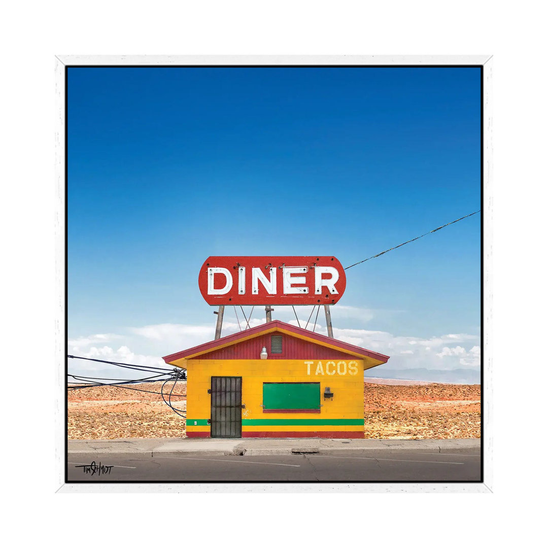 Main Street Diner von Tim Schmidt - Galerie-verpackte Leinwand Giclée auf Leinwand