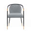 Ensemble de 2 chaises de salle à manger rembourrées modernes avec tissu tissé chiné et accoudoirs robustes en métal-786036006