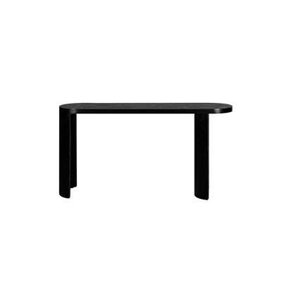 Console Table With 60" Thick Oval Top And Curved Legs, Black For Home Use Table, Width, Living Room