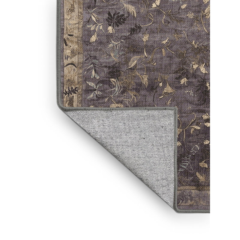 Machine Washable Gray Area Rug, Square 6'