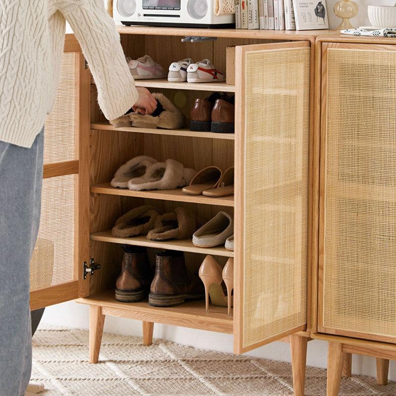 Rangement à chaussures moderne en bois massif Burlywood