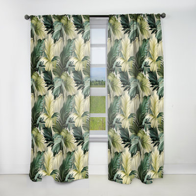 Subdued Tropics Tropical Pattern I - Tropical Curtain - Velvet Room Darkening - 1 panel