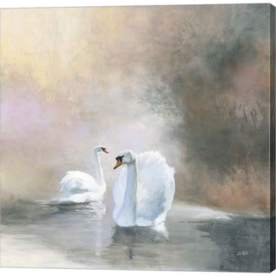 «Swans in Mist» par Julia Purinton, art mural sur toile