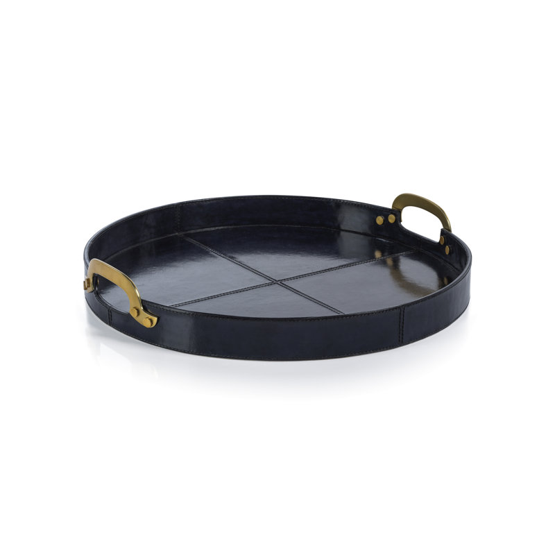 Plateau en MDF Zodax Harlow / carton / cuir / aluminium