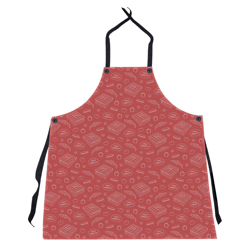 Tablier de motif à pizza arrière, Rouge
