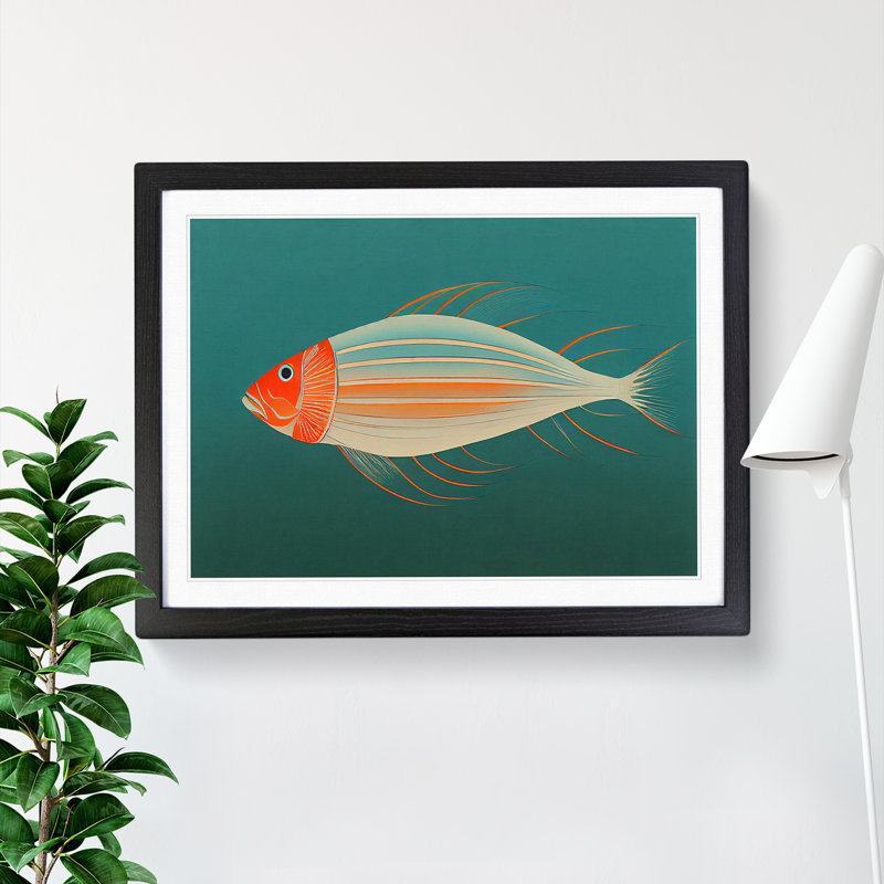 Fish Portrait Vol.2 - Single Picture Frame Print, Black Framed, 46cm H x 64cm W x 2cm D