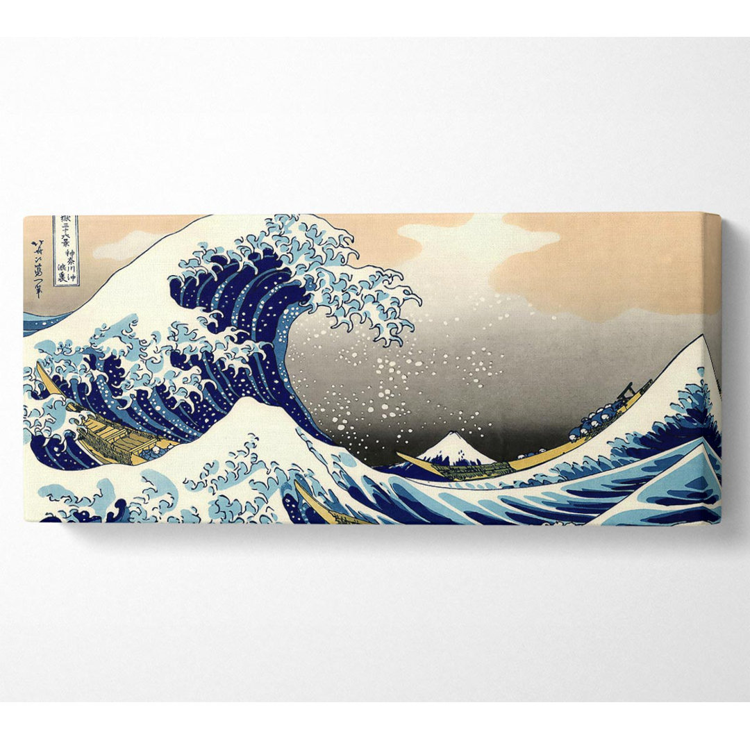 Hokusai Eine große Welle vor Kanagawa Panoramaleinwand