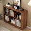 Bibliothèque à 6 compartiments - Bibliothèque horizontale de 40 po de large avec bords arrondis, unité de plancher en bois à 2 niveaux pour chambre à coucher, salon et bureau (style maison de campagne)