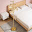 Lampe sur pied à branches de style Mid-Century avec 3 abat-jour en verre Lotus, ampoules à DEL intégrées et interrupteur au pied - Lampe sur pied en laiton rétro pour le salon, la chambre à coucher ou le coin-1118470369-1118470368